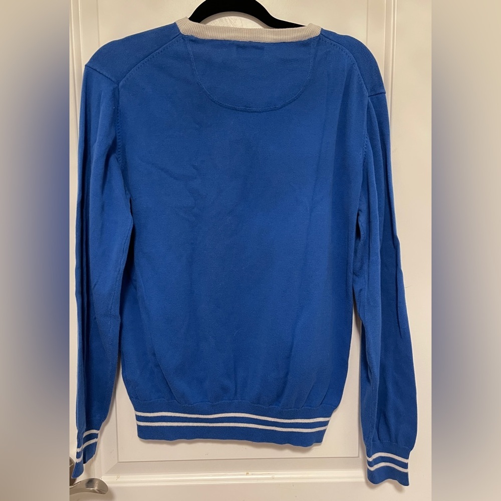 Vtg Robe Di Kappa Blue Crewneck Sweater Logo Sport Knit Pullover Y2K Euro Large - Picture 2 of 7